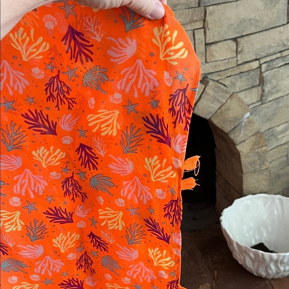 Vibrant Orange Floral Swim Cover-Up Weekend - Picture 3 of 5